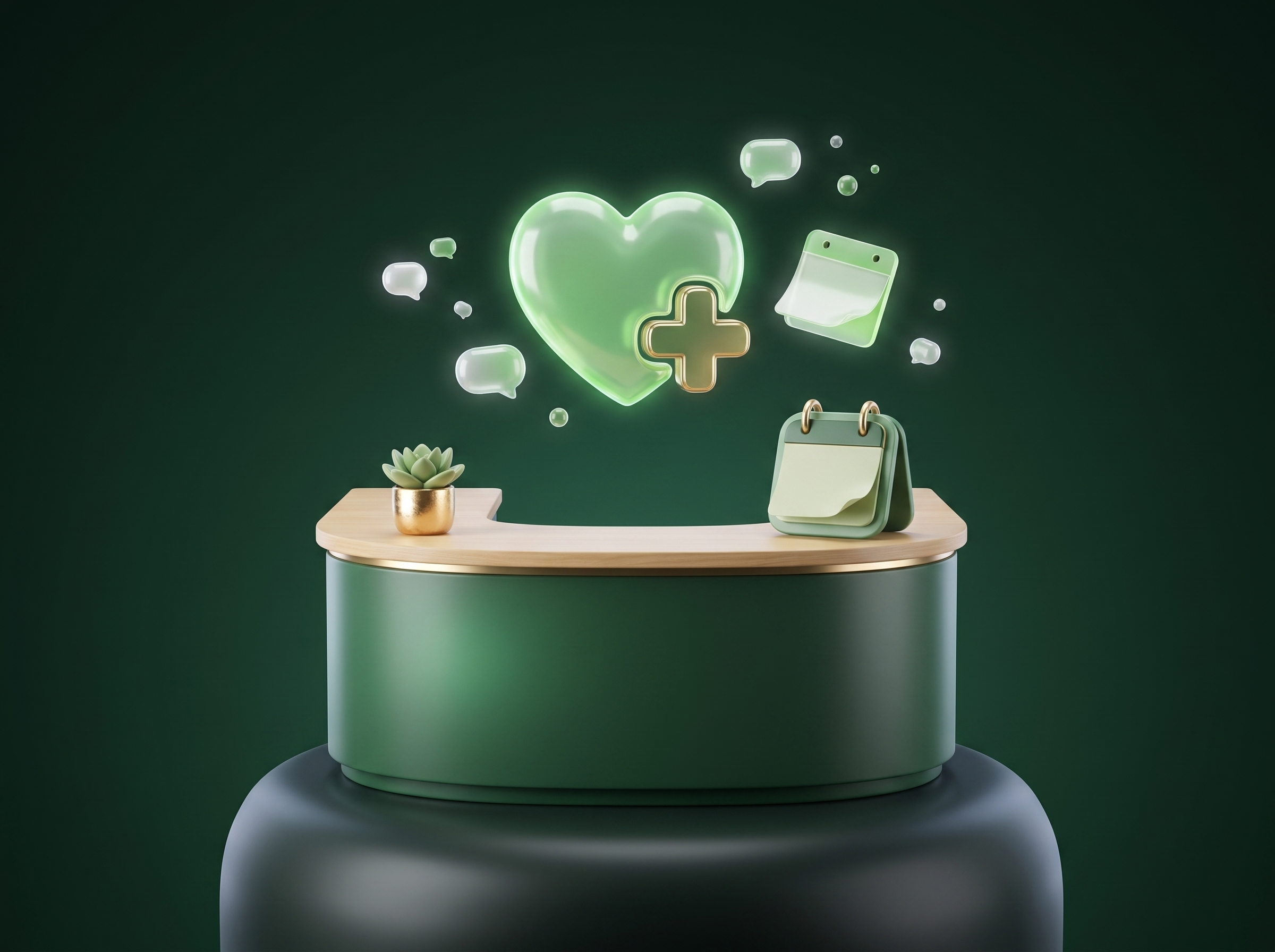 Ilustração 3D de clínica