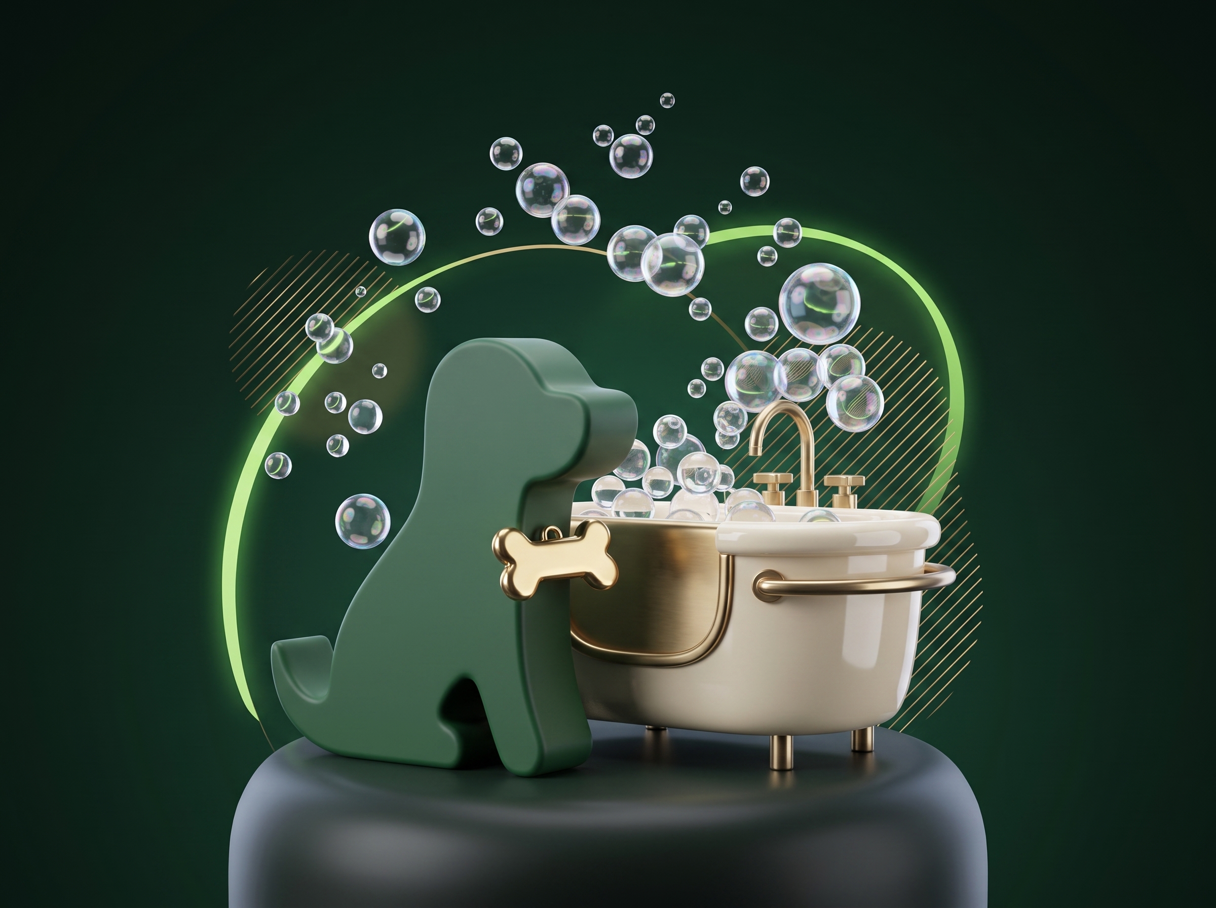 Ilustração 3D de pet shop
